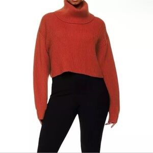 Babaton Rust Cowl Neck Sweater